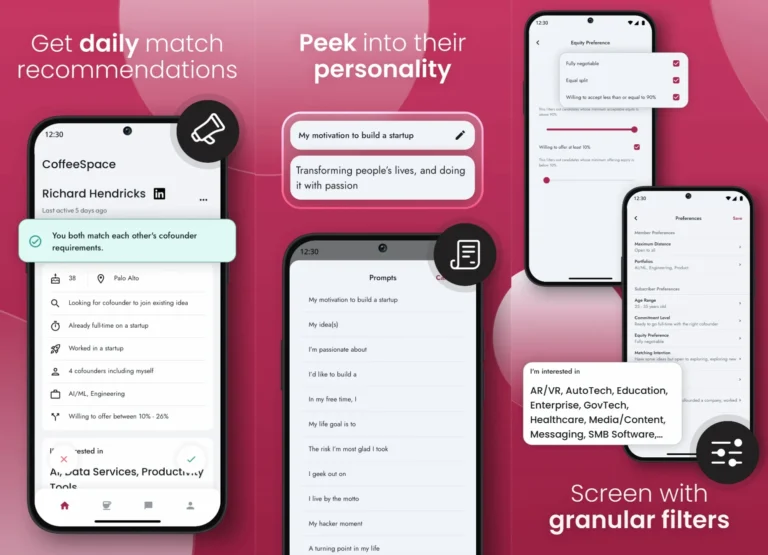 CoffeeSpace: The Tinder for Startup Co-Founders